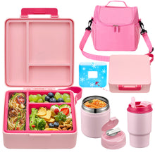 Load image into Gallery viewer, Bento Lunch Box for Kids with 17oz Soup Thermo,Insulated Tumbler Water Bottle and Insulated Lunch Bag,Leak-Proof 3 Compartment Lunch Food Container with Ice Pack for Kids to School