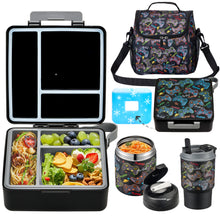 Load image into Gallery viewer, Bento Lunch Box for Kids with 17oz Soup Thermo,Insulated Tumbler Water Bottle and Insulated Lunch Bag,Leak-Proof 3 Compartment Lunch Food Container with Ice Pack for Kids to School