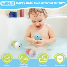 Load image into Gallery viewer, HASHMUST Bath Toys 3 Packs, Wind Up Swimming Turtle Toys for Age 1+ Year Old Baby Toddlers, Water Pool Bathtub Kids Toys, Cute Gift for Boys & Girls