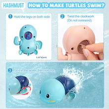 Load image into Gallery viewer, HASHMUST Bath Toys 3 Packs, Wind Up Swimming Turtle Toys for Age 1+ Year Old Baby Toddlers, Water Pool Bathtub Kids Toys, Cute Gift for Boys & Girls