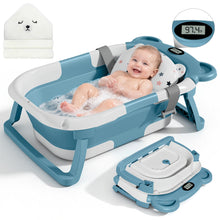 Load image into Gallery viewer, MOREFEEL Collapsible Baby Bathtub with Thermometer,0-36 Months