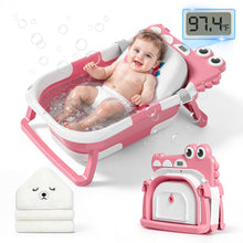 Load image into Gallery viewer, MOREFEEL Collapsible Baby Bathtub with Thermometer,0-36 Months