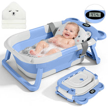 Load image into Gallery viewer, MOREFEEL Collapsible Baby Bathtub with Thermometer,0-36 Months