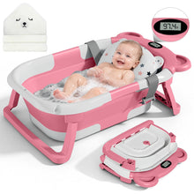 Load image into Gallery viewer, MOREFEEL Collapsible Baby Bathtub with Thermometer,0-36 Months