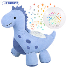 Load image into Gallery viewer, HASHMUST Baby Sleep Soother Cry Sensor Dinosaur Night Light Projector Baby Sound Machine Plush Stuffed Animal Toys for Boys Girls Pillow Ceiling for Toddler Lullabies & White Noise Sound