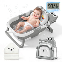 Load image into Gallery viewer, MOREFEEL Collapsible Baby Bathtub with Thermometer,0-36 Months