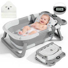 Load image into Gallery viewer, MOREFEEL Collapsible Baby Bathtub with Thermometer,0-36 Months