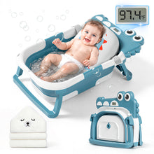 Load image into Gallery viewer, MOREFEEL Collapsible Baby Bathtub with Thermometer,0-36 Months