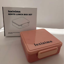 Load image into Gallery viewer, Loxinimn Bento Lunch Box for Kids with 9oz Thermo, Leak-proof Lunch Containers with 3 Compartments,Kids-friendly Size,Durable/Dishwasher Safe Lunch Box for School Outdoors-Pink