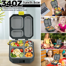Load image into Gallery viewer, JoyYum Bento Lunch Box for Kids, 35oz Leak-Proof 5 Compartment Lunch Container, Food-Safe Materials, Ideal Portion Sizes for Ages 3-12 Girls Boys Toddlers for School