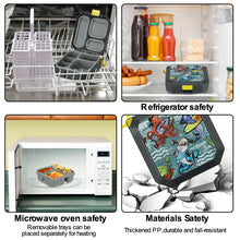 Load image into Gallery viewer, JoyYum Bento Lunch Box for Kids, 35oz Leak-Proof 5 Compartment Lunch Container, Food-Safe Materials, Ideal Portion Sizes for Ages 3-12 Girls Boys Toddlers for School