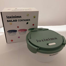 Load image into Gallery viewer, Loxinimn Salad Container for Lunch 58oz, Bento Box Adult with 4 Compartments, Leakproof Large BPA-Free Bento Bowl with Lid for Adults - with Ice Pack & Dressing Cup for Meal Prep, Work, School
