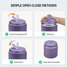 Load image into Gallery viewer, Bosedsang 26oz Soup Thermo for Hot Food Kids with Buckle Lid Insulated Vacuum Food Jar Wide Mouth Leakproof Stainless Steel Lunch Container (Purple)