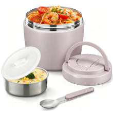 Load image into Gallery viewer, JSLOVE 32 oz Stainless Steel Insulated Food Jar with Spoon, Vacuum Insulated Lunch Container for Hot Soup and Cold Meals, Leakproof Wide Mouth Design