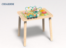 Load image into Gallery viewer, CHIAKBDK 3-in-1 Baby Activity Table for 6-36 Months Old Kids Wooden Activity Center Sensory Play Table for Toddlers with Bead Maze Shape Sorter Montessori Toys Sand Table Must Have Birthday Gift for Girls Boys