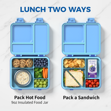 Load image into Gallery viewer, Bento Lunch Box for Kids with 9oz Insulated Food Jar, 5-Compartment Leak-Proof Lunch Container for Girls Boys, BPA/BPS-Free, Dishwasher Safe