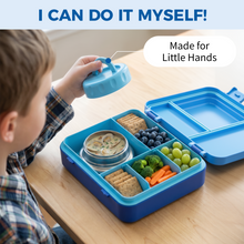 Load image into Gallery viewer, Bento Lunch Box for Kids with 9oz Insulated Food Jar, 5-Compartment Leak-Proof Lunch Container for Girls Boys, BPA/BPS-Free, Dishwasher Safe