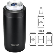 Load image into Gallery viewer, 4-in-1 Skinny Can Cooler Double Wall Stainless Steel Insulated Can Holder