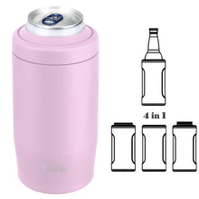 Load image into Gallery viewer, 4-in-1 Skinny Can Cooler Double Wall Stainless Steel Insulated Can Holder