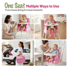 Load image into Gallery viewer, Dageely 5-in-1 Baby High Chair, Portable Foldable High Chair, Convertible Infant Booster Seat and Dining Chair for Babies and Toddlers, 6-36 Months