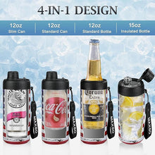 Load image into Gallery viewer, 4-in-1 Insulated Vacuum Stainless Steel Sealed Can Cooler(For 12oz Regular, Slim Skinny Cans & As Thermal Bottle)