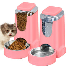 Load image into Gallery viewer, Automatic Cat Feeder and Water Dispenser with Stainless Steel Bowl