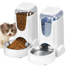 Load image into Gallery viewer, Automatic Cat Feeder and Water Dispenser with Stainless Steel Bowl
