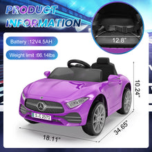 Load image into Gallery viewer, GOBOKLE 12V Kids Ride-On Car, Battery Powered Electric Vehicle, 2.4G Parent Remote Control, Double Door Design, Safety Belt & LED Lights