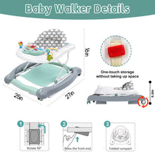 Load image into Gallery viewer, Howeemo 5 ln 1 Foldable Baby Walker, Activity Baby Walker-Baby Bouncer, Rocker, Activity Center,Seat and Push Walker,Detachable Trampoline Mat, Adjustable Speed Rear Wheels and Height,Ages 6-18 Months