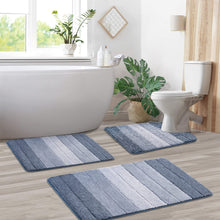 Load image into Gallery viewer, 3 Pcs Ombre Bathroom Rugs Set with U-Shaped Mat