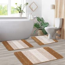 Load image into Gallery viewer, 3 Pcs Ombre Bathroom Rugs Set with U-Shaped Mat