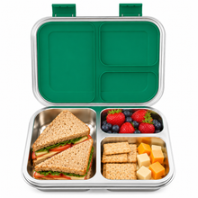 Load image into Gallery viewer, Stainless Steel Kids Bento Lunch Box, 3-Compartments with Silicone Container, Dishwasher-Safe