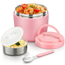 Load image into Gallery viewer, JSLOVE 32 oz Stainless Steel Insulated Food Jar with Spoon, Vacuum Insulated Lunch Container for Hot Soup and Cold Meals, Leakproof Wide Mouth Design