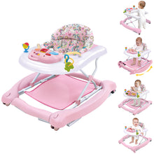 Load image into Gallery viewer, Howeemo 5 ln 1 Foldable Baby Walker, Activity Baby Walker-Baby Bouncer, Rocker, Activity Center,Seat and Push Walker,Detachable Trampoline Mat, Adjustable Speed Rear Wheels and Height,Ages 6-18 Months