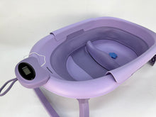 Load image into Gallery viewer, Oaktots Collapsible Baby Bathtub for Newborn to Toddler 0-36 Months,Spacious Foldable Infant Bath Tub with Thermometer,Cushion & Drain Hole,Portable Travel Tub, Baby Shower Gift