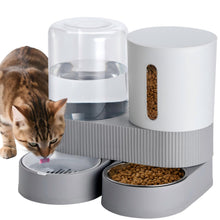 Load image into Gallery viewer, Automatic Cat Feeder and Water Dispenser Set, Gravity Pet Food Feeder with Stainless Steel Bowl, Large Capacity Food and Waterer for Cats, Kittens, Puppies and Small Dogs