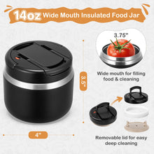 Load image into Gallery viewer, JSLOVE 14 oz Vacuum Insulated Food Jar for Kids with Spoon and Buckle Lid, Wide Mouth Leakproof Stainless Steel Thermo Lunch Container for Hot Food and Soup