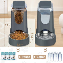 Load image into Gallery viewer, Automatic Cat Feeder and Water Dispenser with Stainless Steel Bowl