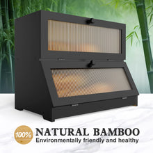 Load image into Gallery viewer, Double Layer Bamboo Bread Box for Kitchen