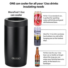 Load image into Gallery viewer, 4-in-1 Skinny Can Cooler Double Wall Stainless Steel Insulated Can Holder