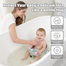 Load image into Gallery viewer, Baby Bath Seat for Babies 6 Months & up with Thermometer, Non-Slip Toddler Bath Seats for Sitting Up, Safe Infant & Newborn Bathtub Chair with 4 Suction Cups, Soft Cushion & Temperature Display, Gray