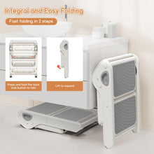 Load image into Gallery viewer, MoreFeel Foldable 2-Step Toddler Step Stool with Extra-Wide Non-Slip TPR Steps, Sturdy Kids Stool for Bathroom Sink, Handwashing and Kitchen, Easy Storage