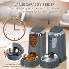 Load image into Gallery viewer, Automatic Cat Feeder and Water Dispenser with Stainless Steel Bowl