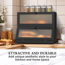 Load image into Gallery viewer, Double Layer Bamboo Bread Box for Kitchen