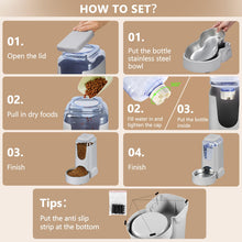 Load image into Gallery viewer, Automatic Cat Feeder and Water Dispenser with Stainless Steel Bowl