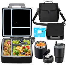 Load image into Gallery viewer, Bento Lunch Box for Kids with 17oz Soup Thermo,Insulated Tumbler Water Bottle and Insulated Lunch Bag,Leak-Proof 3 Compartment Lunch Food Container with Ice Pack for Kids to School