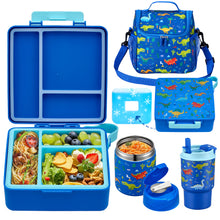 Load image into Gallery viewer, Bento Lunch Box for Kids with 17oz Soup Thermo,Insulated Tumbler Water Bottle and Insulated Lunch Bag,Leak-Proof 3 Compartment Lunch Food Container with Ice Pack for Kids to School