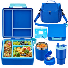 Load image into Gallery viewer, Bento Lunch Box for Kids with 17oz Soup Thermo,Insulated Tumbler Water Bottle and Insulated Lunch Bag,Leak-Proof 3 Compartment Lunch Food Container with Ice Pack for Kids to School