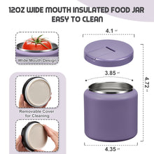 Load image into Gallery viewer, Bosedsang 26oz Soup Thermo for Hot Food Kids with Buckle Lid Insulated Vacuum Food Jar Wide Mouth Leakproof Stainless Steel Lunch Container (Purple)