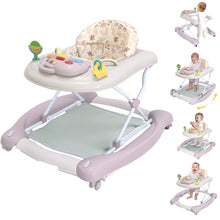 Load image into Gallery viewer, Howeemo 5 ln 1 Foldable Baby Walker, Activity Baby Walker-Baby Bouncer, Rocker, Activity Center,Seat and Push Walker,Detachable Trampoline Mat, Adjustable Speed Rear Wheels and Height,Ages 6-18 Months